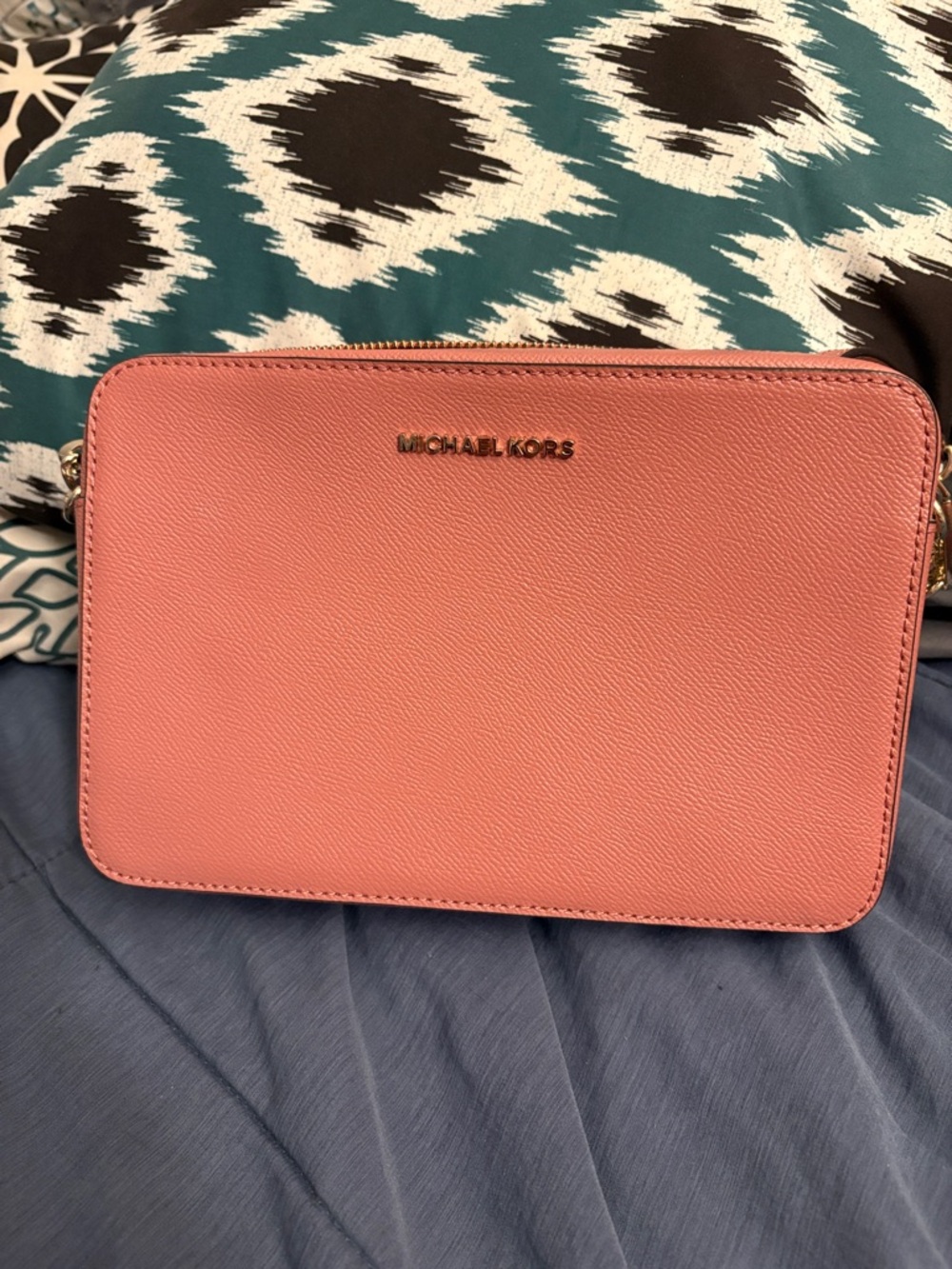Michael Kors Coral Pink Saffiano Leather Crossbody Bag